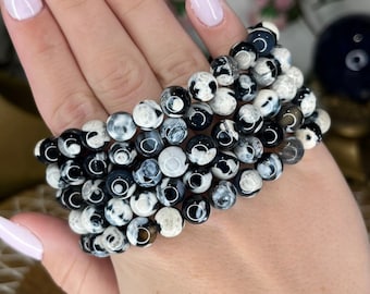 Orca Agate Bracelets | Crystal Jewelry, Beaded, Healing Gemstones, Metaphysical Gift, Intuitively Chosen
