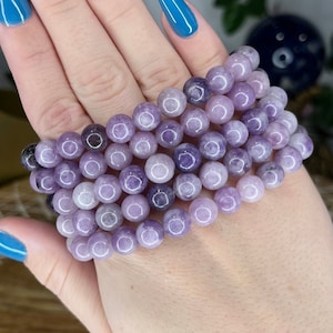 Lepidolite Bracelets | Crystal Jewelry, Healing Crystals, Beaded Bracelets, Purple Gemstones, Metaphysical Gems, Intuitively Chosen