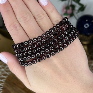 Garnet Bracelets | Beaded Bracelets, Crystal Jewelry, Garnet Jewelry, High Quality Gemstones, Intuitively Chosen
