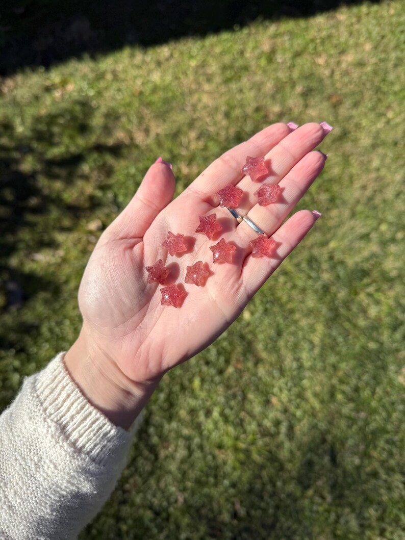 Mini Star Carvings | Crystal Carvings, Crystal Stars, Metaphysical Gifts, Healing Gemstones, Spiritual Decor, Choose Your Own Strawberry Quartz