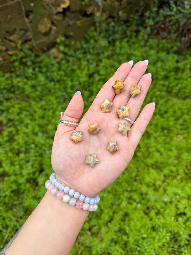 Mini Star Carvings | Crystal Carvings, Crystal Stars, Metaphysical Gifts, Healing Gemstones, Spiritual Decor, Choose Your Own Crazy Lace Agate