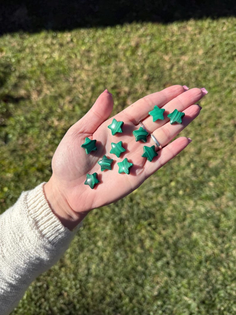 Mini Star Carvings | Crystal Carvings, Crystal Stars, Metaphysical Gifts, Healing Gemstones, Spiritual Decor, Choose Your Own Malachite