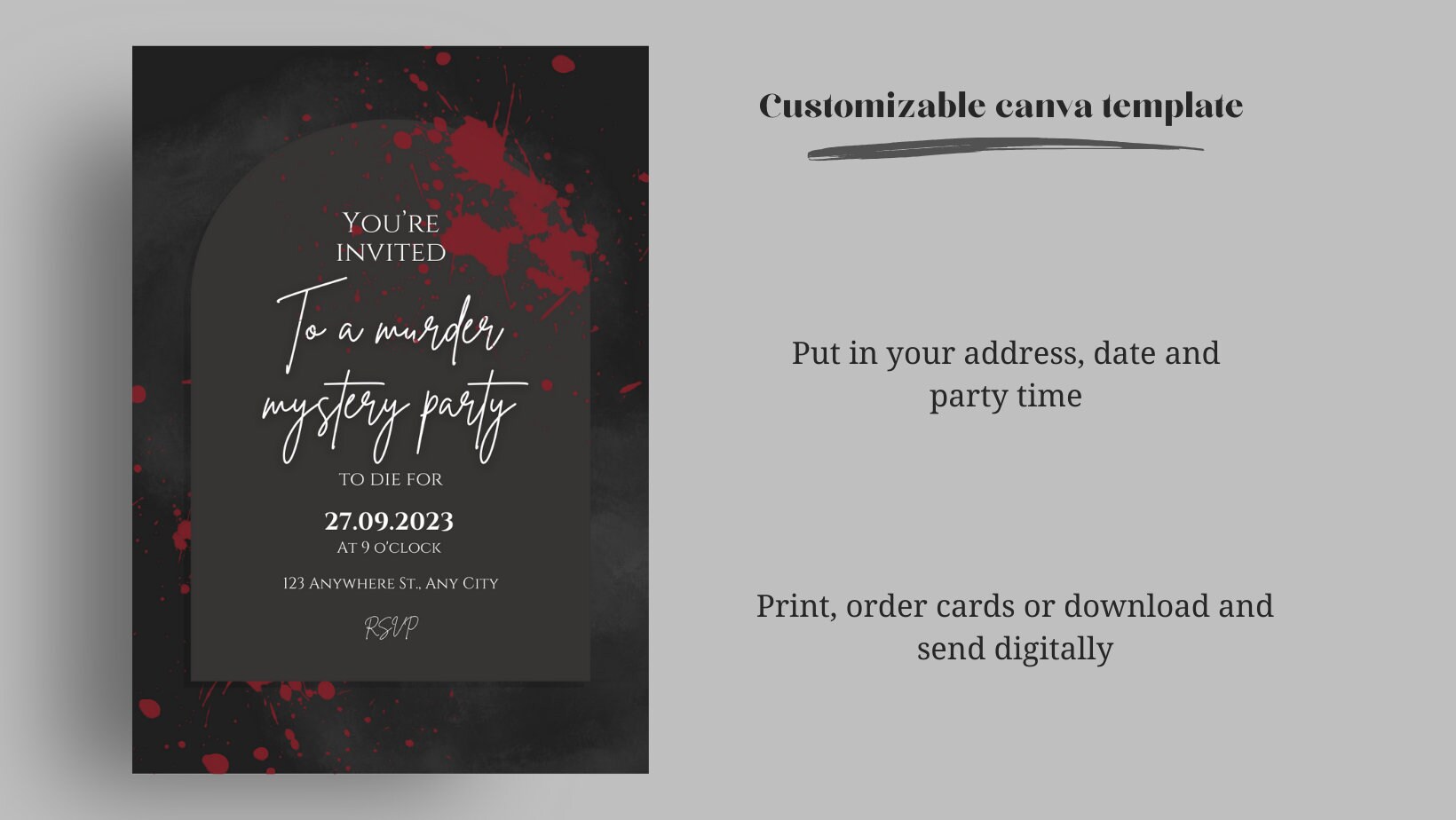 Murder Mystery Party Invitation | Mystery Party Invitation | Custom ...