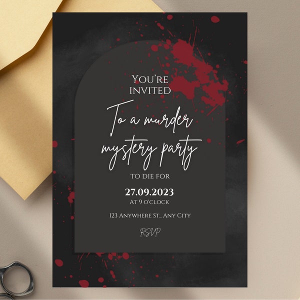 Murder mystery party invitation | Mystery party invitation | Custom template invite