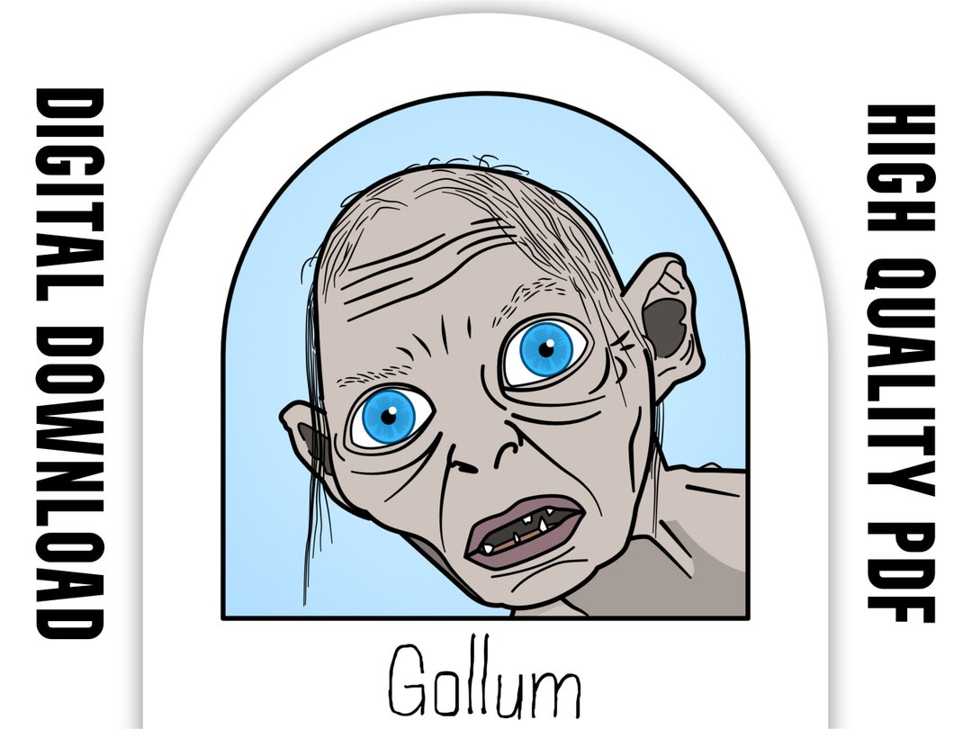 Gollum Printable Bookmarks A4, Letter Size LOTR Bookmark, the Hobbit ...
