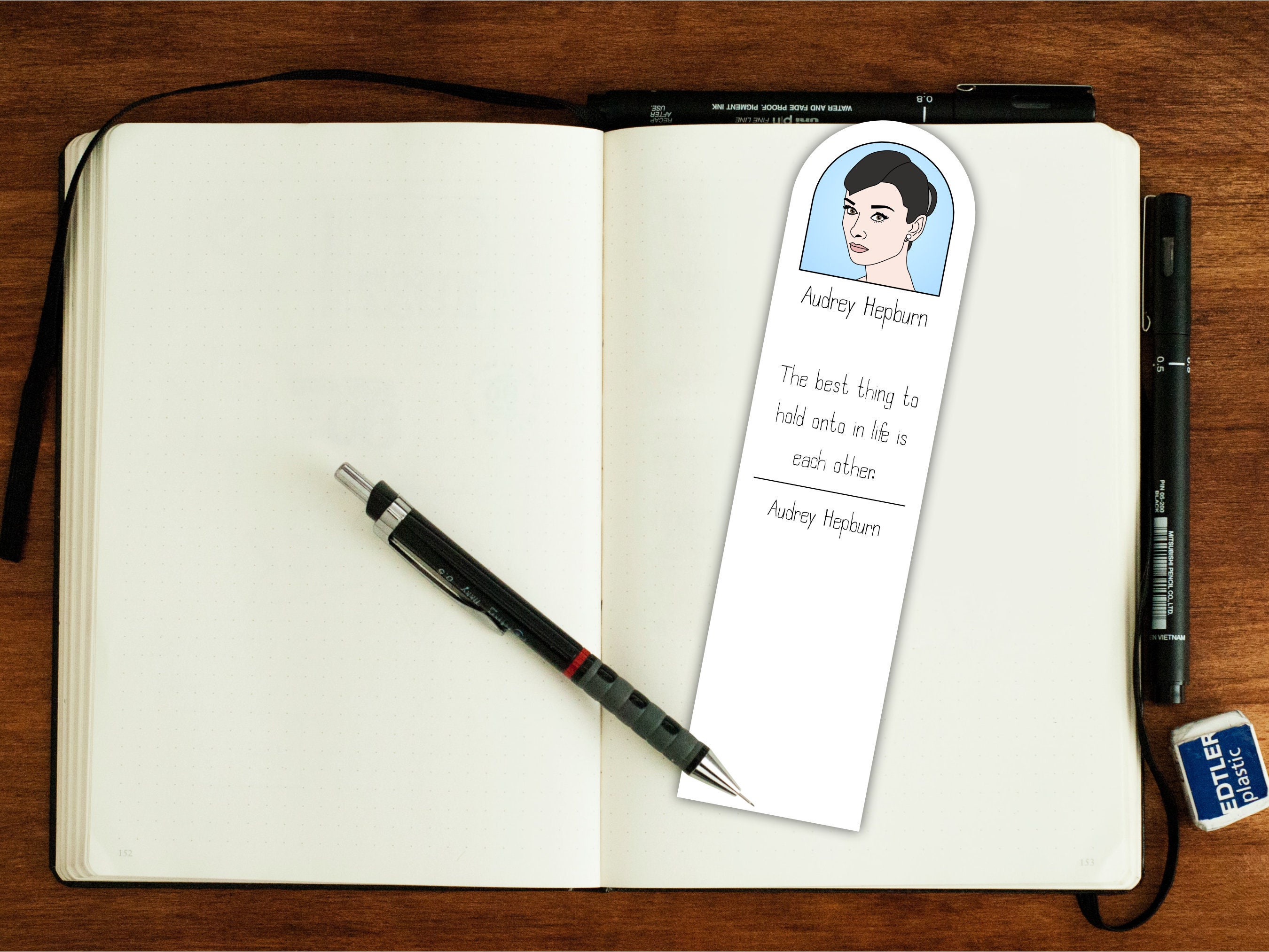 Audrey Hepburn Printable Bookmarks A4, Letter Size Film Icon, Great ...