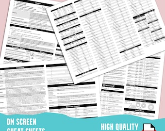 2024 Rules! - Simply the Best DM Screen Inserts for 5e - 4x 8.5x11 ...