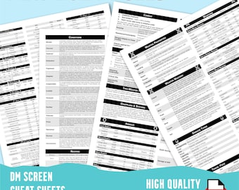 ¡Reglas 2024! - Simplemente los mejores insertos de pantalla DM para 5.ª edición - Tamaño carta imprimible de 4 x 8,5 x 11 pulgadas - Descarga digital - PDF de alta calidad