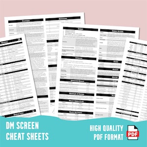 Simply the Best DM Screen Inserts for 5e - 4x 8.5x11 Letter Size printable - Digital Download - HQ PDF