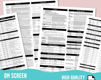 Simplemente los mejores insertos de pantalla DM para 5e - Tamaño carta 4x8.5x11 imprimible - Descarga digital - PDF de alta calidad