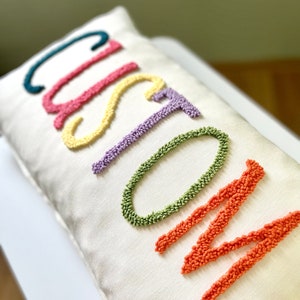 Custom pillowcase, Punch Needle Pillow, Custom Name Pillowcase, Baby Shower decor, Baby room gift, bedroom decor, pet name pillow