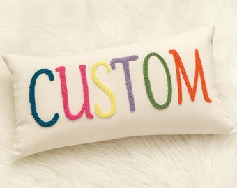 Benutzerdefinierte Kissenbezug, Punch Needle Kissenbezug, benutzerdefinierter Kissenbezug, Babyzimmergeschenk, Schlafzimmerdekor, Haustierkissen