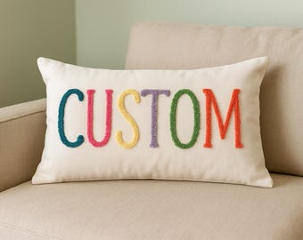 Benutzerdefinierte Kissenbezug, Punch Needle Kissenbezug, benutzerdefinierter Kissenbezug, Babyzimmergeschenk, Schlafzimmerdekor, Haustierkissen