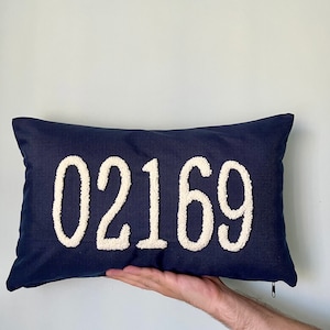 Personalized Zip Code,  Custom Zip Code Pillow, Housewarming present, Punch Needle Pillow, Personalized Pillow, New House gift, throw pillow