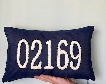 Personalized Zip Code,  Custom Zip Code Pillow, Housewarming present, Punch Needle Pillow, Personalized Pillow, New House gift, throw pillow