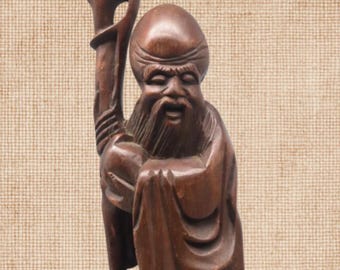 Shoulao Shou Lao Statue Soapstone Chinese God of Longevity