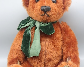 Rare 1989 Lorna Wells Mohair Teddy Bear Handmade Signed Artist Jointed Bear With Paisley Paws Vintage Collectible Heirloom Stuffed Toy