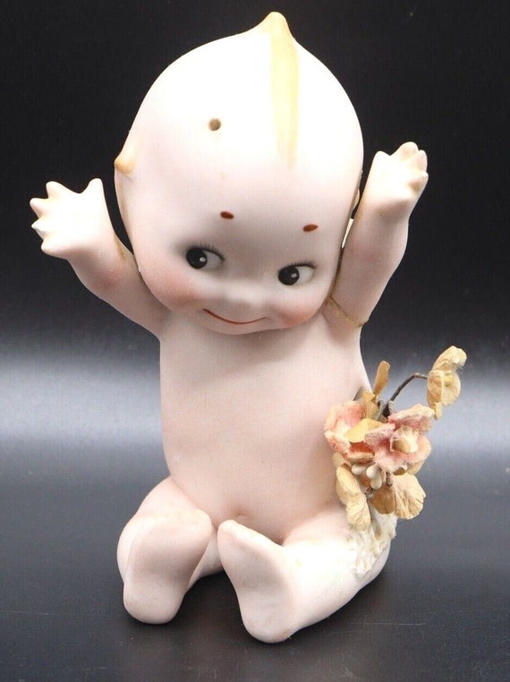 Antique Bisque Sitting Kewpie Doll With Blue Wings Germany Etsy