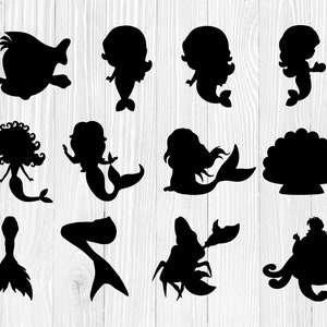Meerjungfrau SVG, Kleine Meerjungfrau SVG, Datei für Cricut, Für Silhouette Cut Dateien, Mermaid Clipart, Dxf, Png, Svg