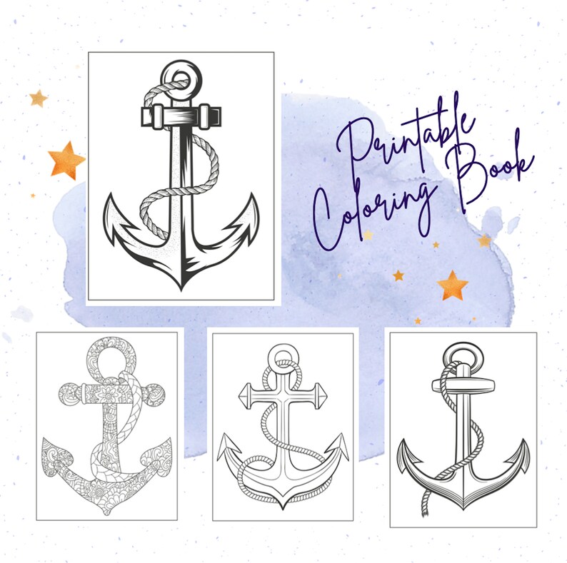 Printable Coloring Pages for Kids, Anchor Coloring Book Pages Etsy