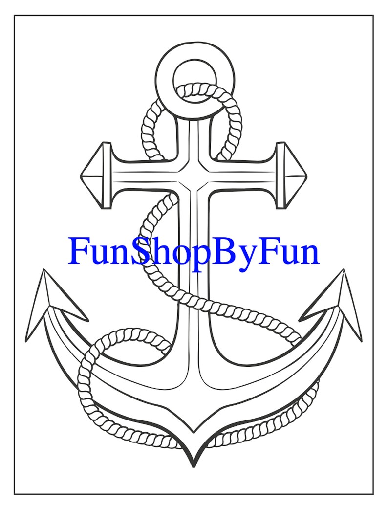 Printable Coloring Pages for Kids, Anchor Coloring Book Pages Etsy