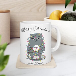 Cat Coffee Mug Merry Christmas Cat Lady Gift Cat Lover Gift Funny Cat Coffee Cup Cute Cat Coffee Mug Cat Mom Mug Cute Christmas Gift