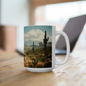 15 Unzen Kaffeetasse Kaktus Landschaft Kunst Einweihungsparty Geburtstag Geschenke Wüste Outdoor Geschenk