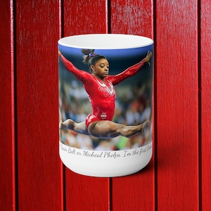 Simone Biles Coffee Mug Quote US Gymnast USA Gymnastics Woman in Sports