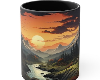 Mountain Sunrise Coffee Mug, Nature Lover Gift