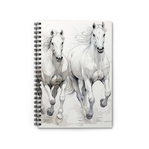 Horses Spiral Notebook Spiral Crazy Horse - Ruled Line Pages Field Notes Horse lover Gift Journal Cover Equine Lover Horse Note Book