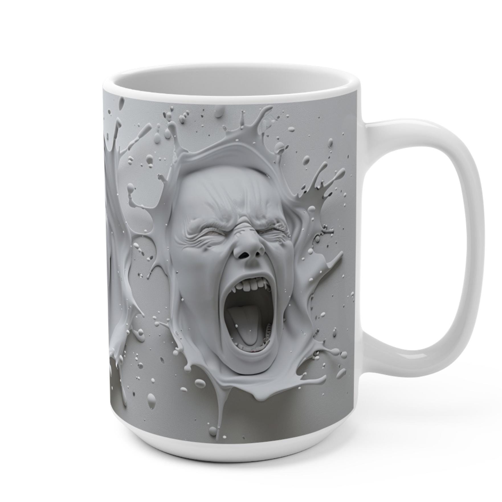 Funny Face 3D Coffee Mug 15oz Scary Faces Mug Ceramic Gift Morning Smiles -  Etsy