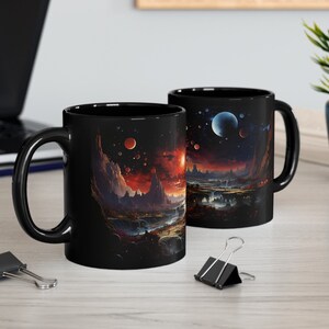 Space Coffee Mug Galaxies Outer Space Coffee Mugs Planets Black Psychedelic Astronaut Constellation of Other worlds Galaxy Coffee Mug