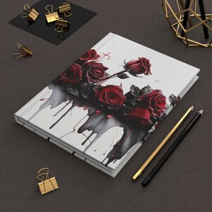 Bleeding Rose Notebook Journal Notebook Hardcover To-do Stationary Diary Planner Personalized Teacher Gift back to school Notepad