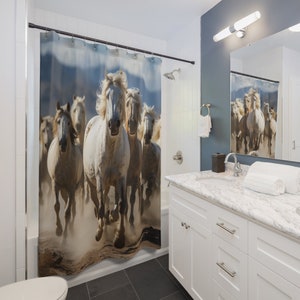 Quarter Horse Shower Curtain Boho Country Decor Bath Curtain Wild Horse Shower Themed Bathroom Western Shower Curtain Gifts Equestrian
