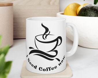 Taza "Necesito café ahora", un regalo ingenioso para los amantes del café
