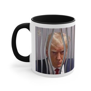 Trump Mugshot - Coffee Mug Shot &quot;From the White House to the Big House&quot; three colors Accent Coffee Mug, 11oz