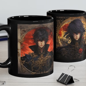 Anime Coffee Cup Lamperouge Lelouch Anime Cup Anime Gift Anime Lover Gift Anime Fan Gift for Him 11oz Black Mug