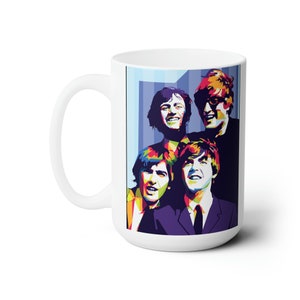 Beatles Coffee Mug John Lennon Paul Mccartney Gift Ceramic Mug 15oz Rock Band Mug