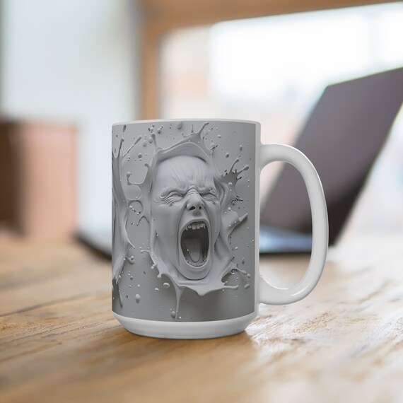 alien coffee mugs Alien on Matte Black 14oz Mug – White Squirrel Clayworks