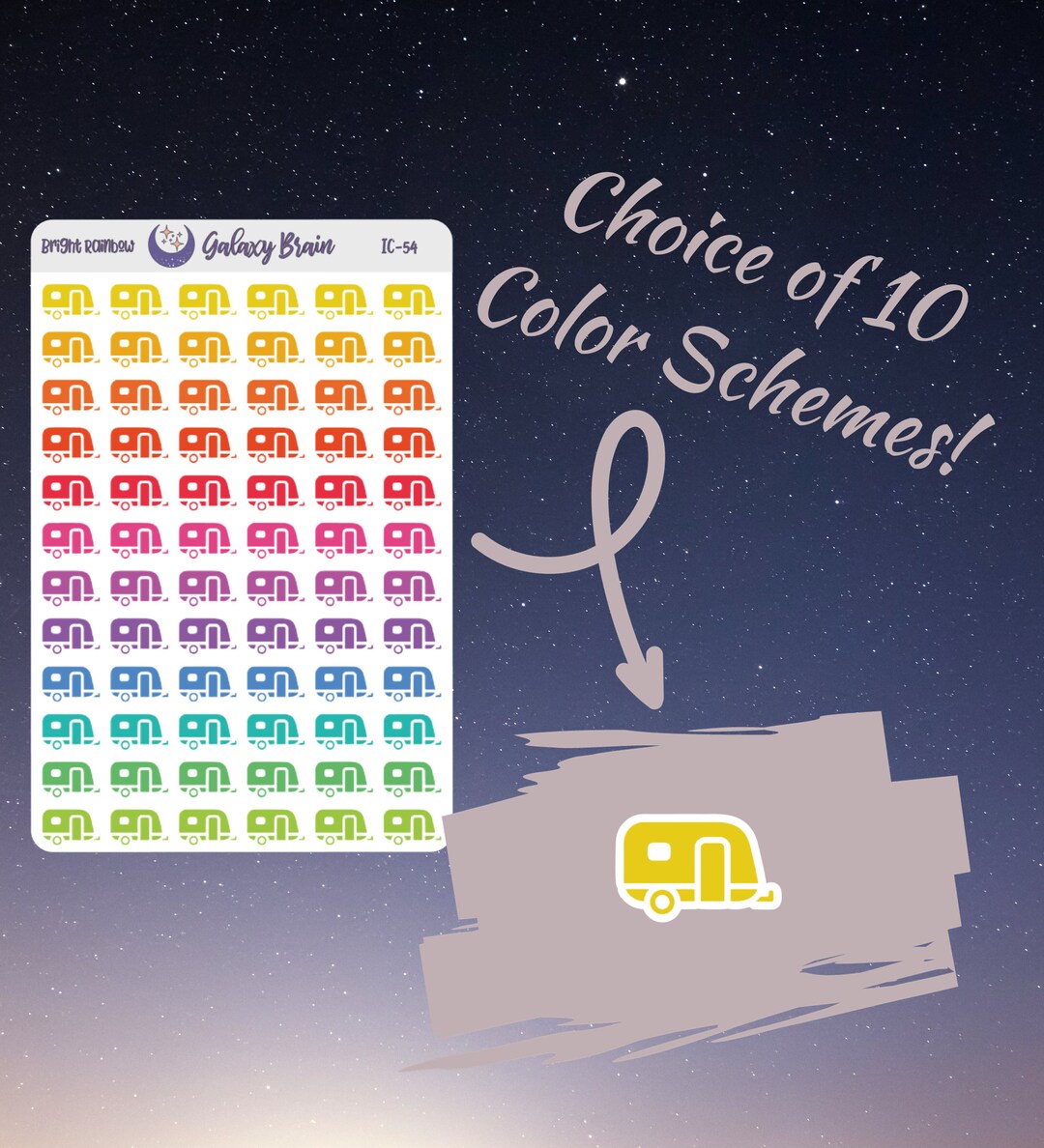 IC-54 Camper | Icons | Functional Planner Stickers - Etsy