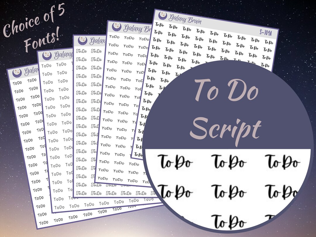 To Do Scripts Functional Planner Stickers - Etsy
