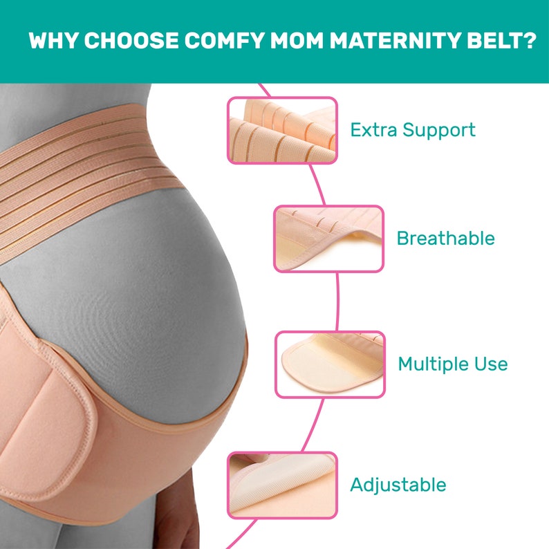 Belly Bands For Pregnant Women, Pregnancy Belly Support Band Maternity Belt For Back Pain. Purple Color image 6