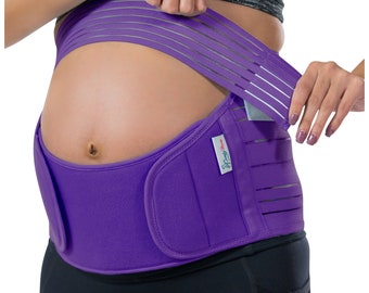 Belly Bands For Pregnant Women, Pregnancy Belly Support Band - Maternity Belt For Back Pain. Purple Color