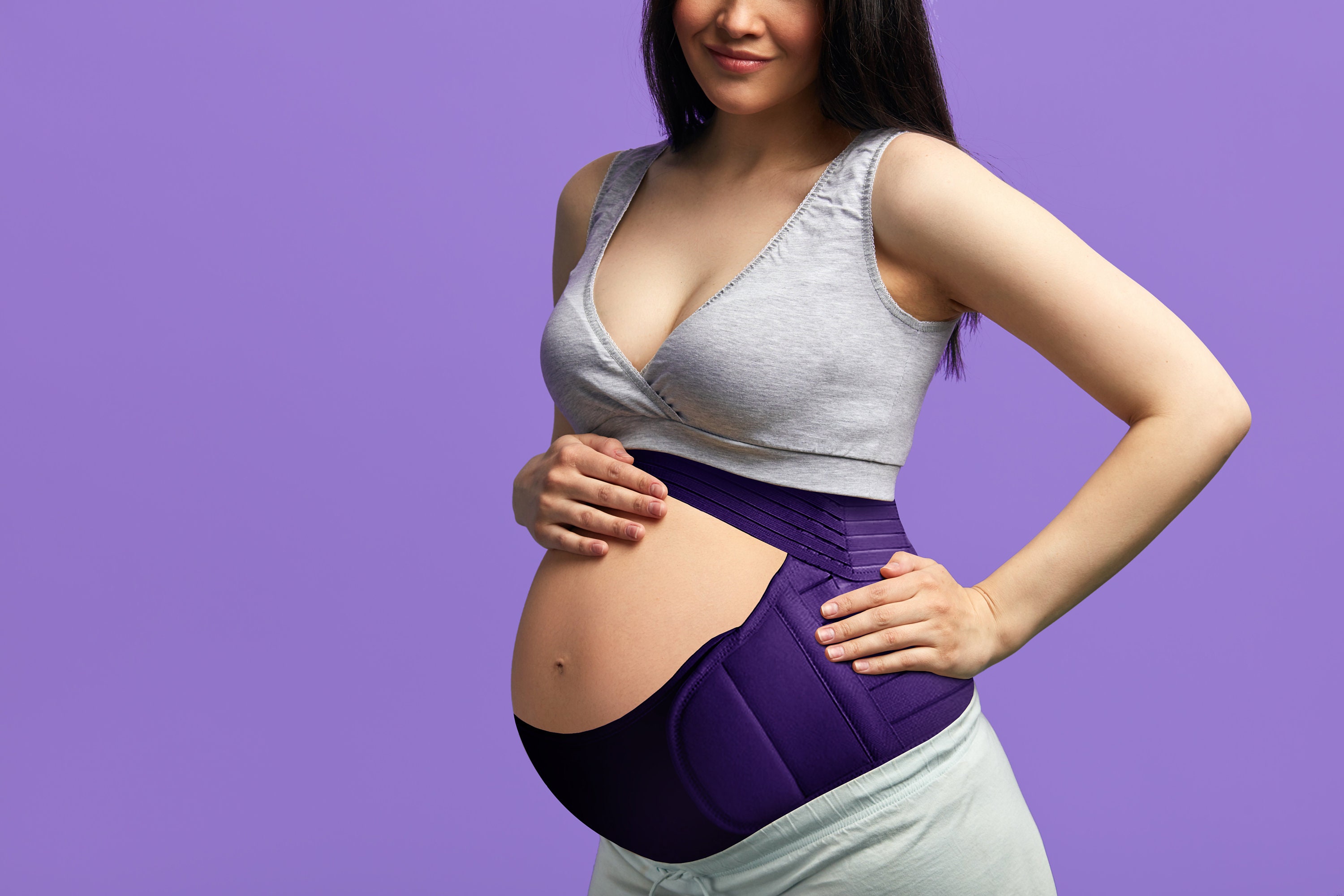 Belly Bands for Pregnant Women, Pregnancy Belly Support Band Maternity Belt  for Back Pain. Purple Color 