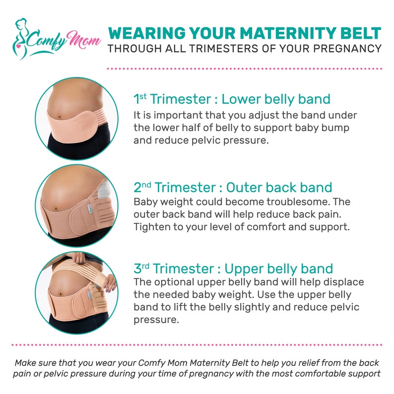 Belly Bands For Pregnant Women, Pregnancy Belly Support Band Maternity Belt For Back Pain. Purple Color image 7