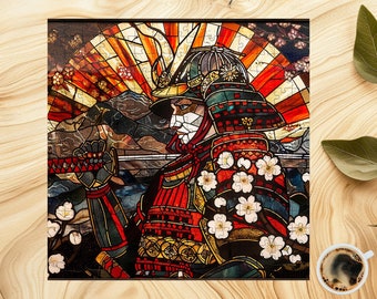 Samurai Art Jigsaw Puzzle: Stained Glass Style, 1014 Piece