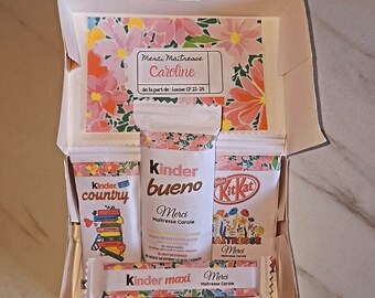 Coffret gourmand maîtresse nounou animateur personnalisé