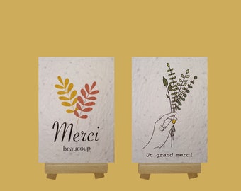 Lot de mini cartes à planter, carte de remerciements ensemencée, merci, remerciements