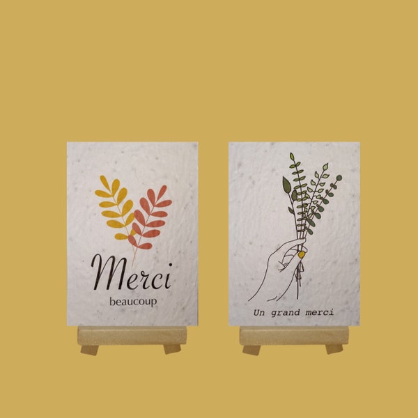 Lot de mini cartes à planter, carte de remerciements ensemencée, merci, remerciements