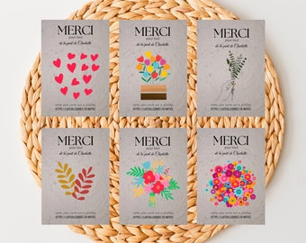 Carte à planter MERCI carte de remerciements personnalisée